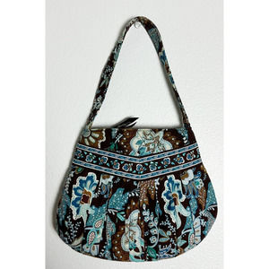 Vera Bradley Brown Blue Paisley Floral Purse Bag